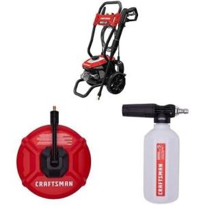 CRAFTSMAN Electric Pressure Washer, Cold Water, 1900 -PSI, 1.2-GPM, Corded (CMEPW1900) with 12 in Surface Cleaner (CMZPWSC100) and Pressure Washer Soap Applicator (CMZPWHPSB200)