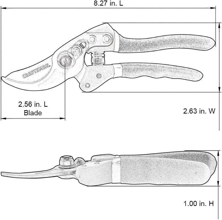 image:imageCRAFTSMAN CMXMCBA0700 Bypass Pruning Shears Lightweight Steel BlackBypass Pruning Shears