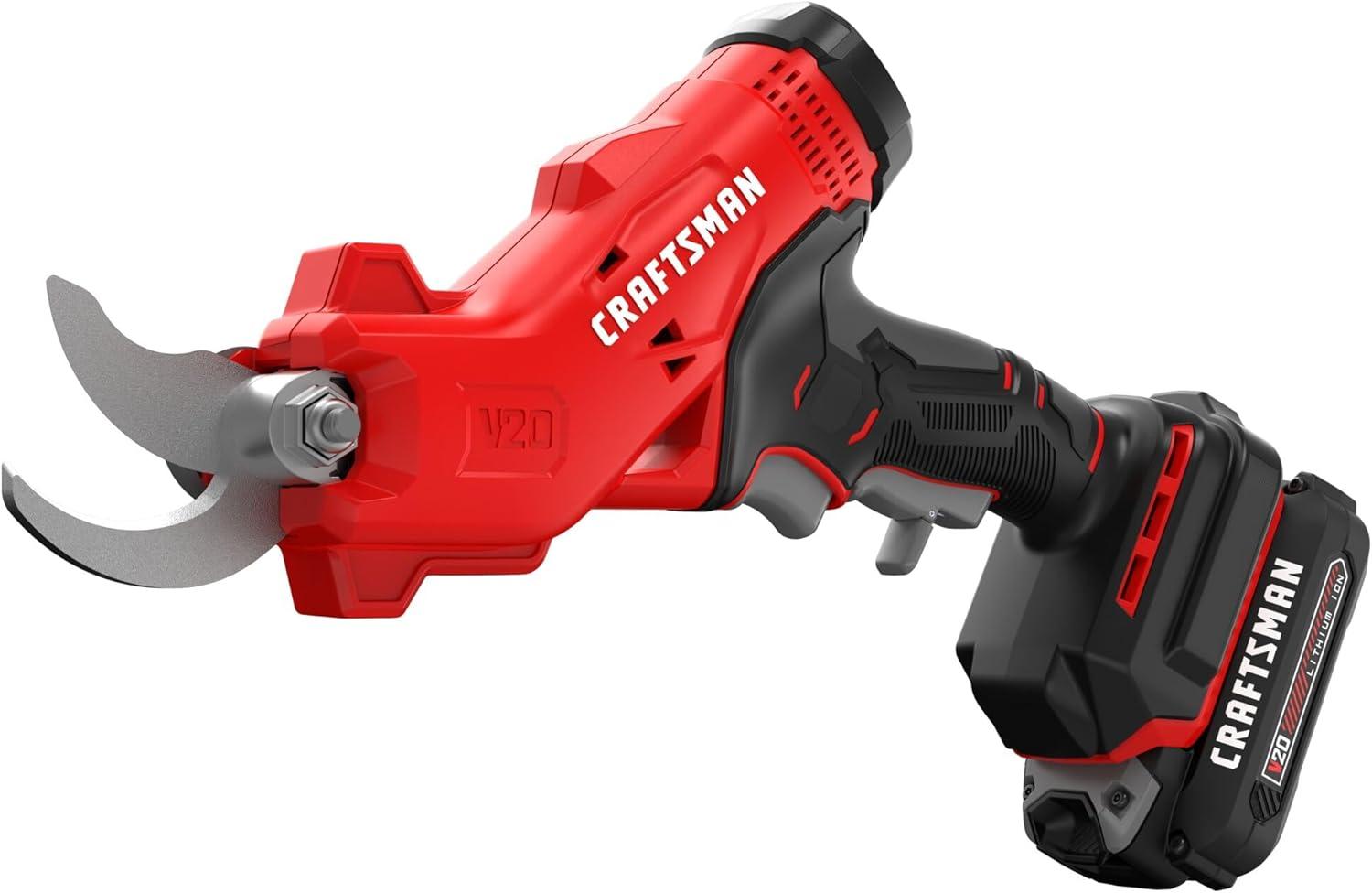 image:imageCRAFTSMAN V20 Cordless Electric Pruner Pruning Shears for Gardening 2 Ah Battery and Charger Included Electric Pruning Shears Tree Pruner CMCPR320C1Modern