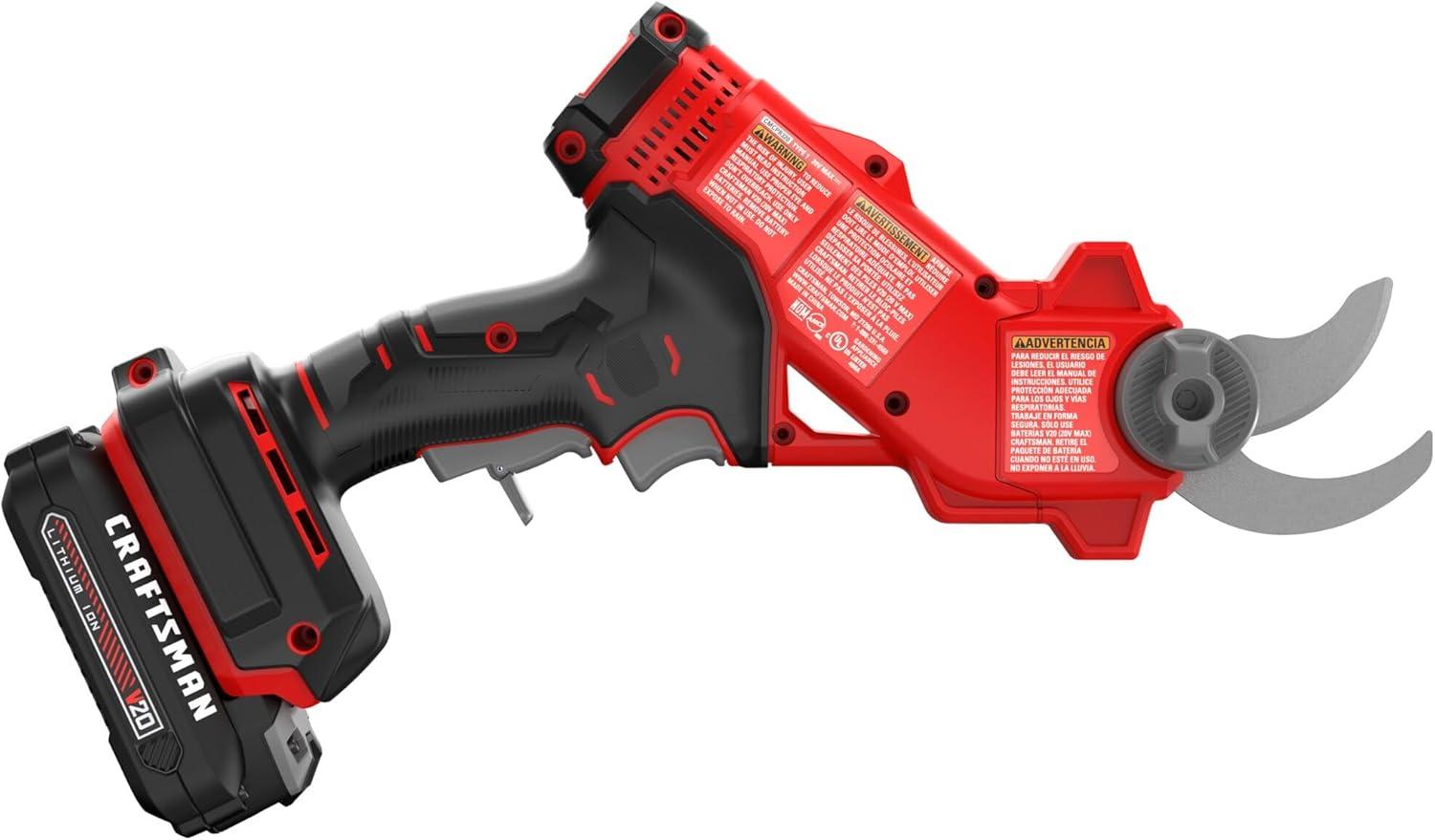 image:imageCRAFTSMAN V20 Cordless Electric Pruner Pruning Shears for Gardening 2 Ah Battery and Charger Included Electric Pruning Shears Tree Pruner CMCPR320C1Modern