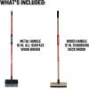 CRAFTSMAN CMXMKIT0080 3-Piece Heavy Duty Cleaning Tool Set with 10 in.All-Surface Wash,12 in. Scrubbing Deck Brush & 18 in. Push Broom, Brown(2-Piece Wash Brush Pack)