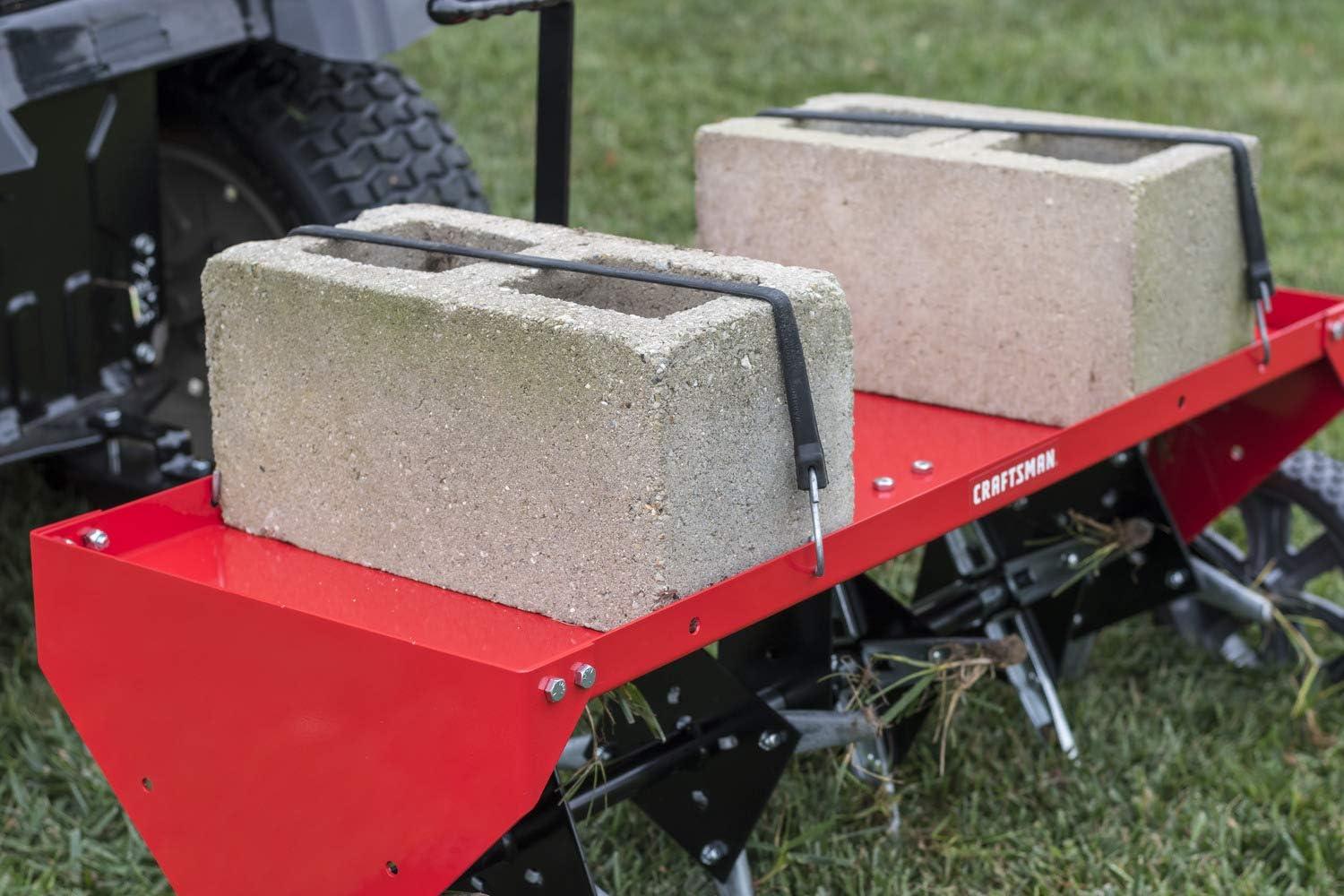 image:imageCRAFTSMAN CMXGZBF7124213 40 Tow Behind Lawn Plug Aerator 24 Galvanized Steel coring Points Steel Deck That can Support to 140lbs Weight for Better aerating