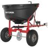 Craftsman CMXGZBF7124571, 110lb Capacity Tow-Behind Lawn Broadcast Spreader, Approximately Coverage of 1/3rd Acre (17,500 sq. ft.), 10-Ft Spread Width, Steel Rod Flow Control, Universal Hitch(110lb Capacity Tow-Behind Lawn Broadcast Spreader)