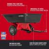 Craftsman CMXGZBF7124489 350 lb Load Capacity, Tow Behind Poly Dump/Swivel Cart, 10 CU FT Capacity; Lawn & Garden Cart/Trailer for Lawn Mowers, Easy to Use Hand Dumping Mechanism(CART_)