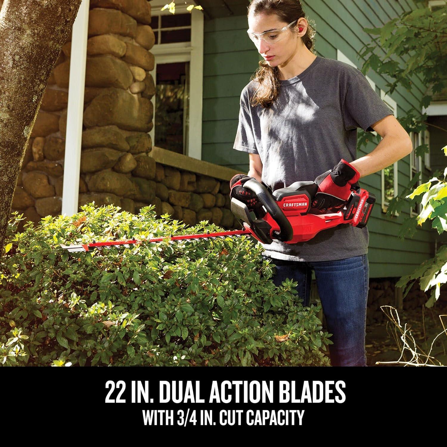 image:imageCRAFTSMAN V20 Cordless Hedge Trimmer 22 inch Bare Tool Only CMCHTS820BTool Only