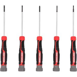 CRAFTSMAN Precision Screwdriver Set 5 PC Durable, Magnetic Tips, Textured Grip Handle (CMHT65141)