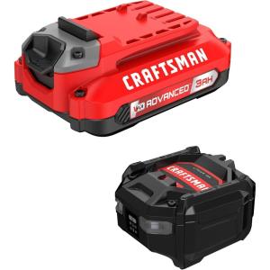 CRAFTSMAN V20 3 Ah Advanced Battery Starter Kit, Includes V20 Battery and Charger (CMCB2103-CK)