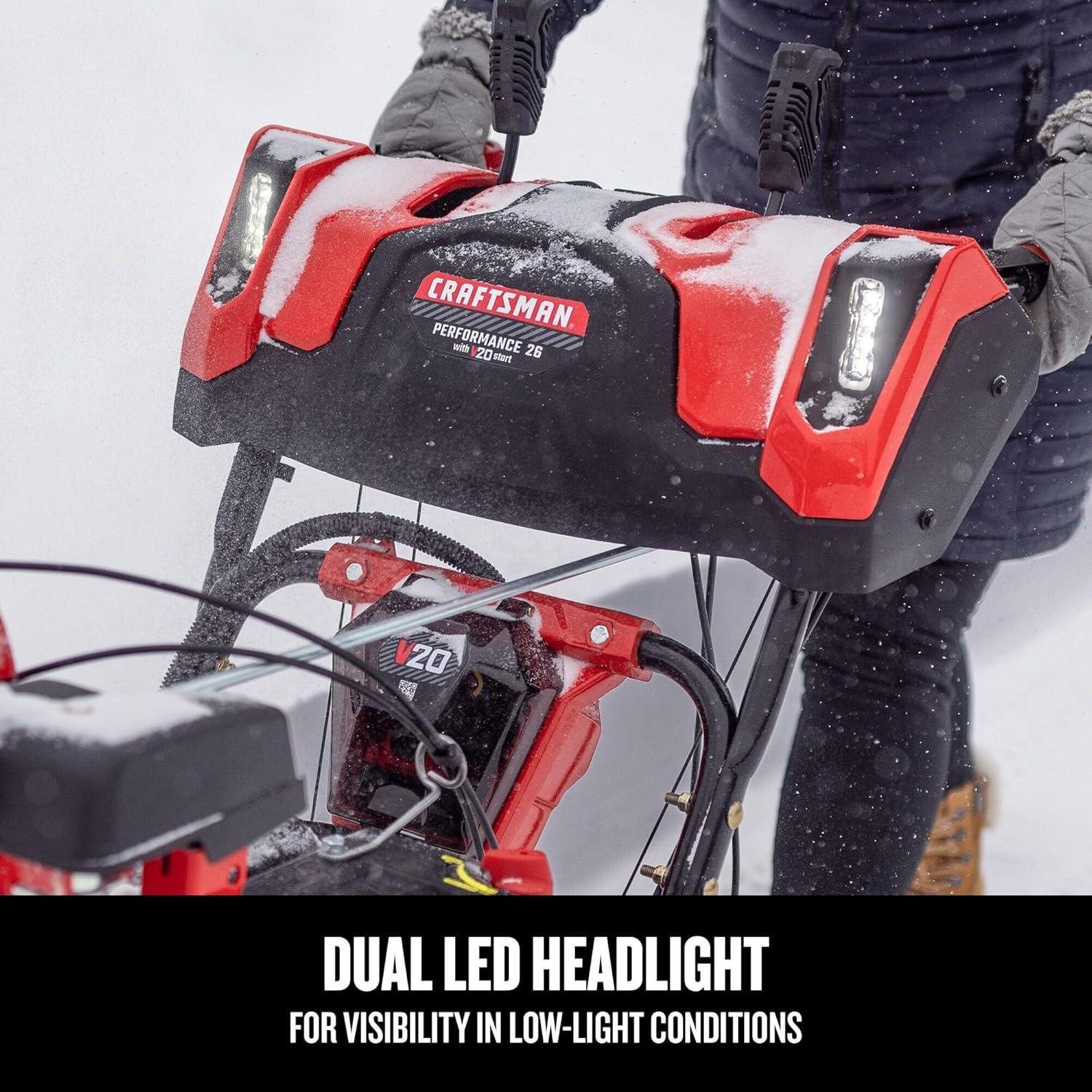 image:imageCRAFTSMAN Performance 26 V20 TwoStage Self Propelled Snow Blower with PushButton Start Battery Powered 243cc Engine 31AN5C4FB93