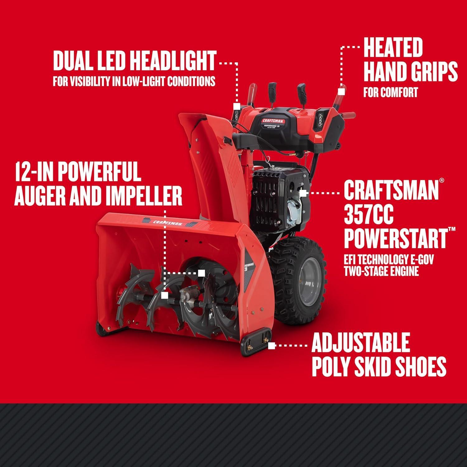 image:imageCRAFTSMAN Performance 28 EFI TwoStage Snow Blower 31AH5G3GB93