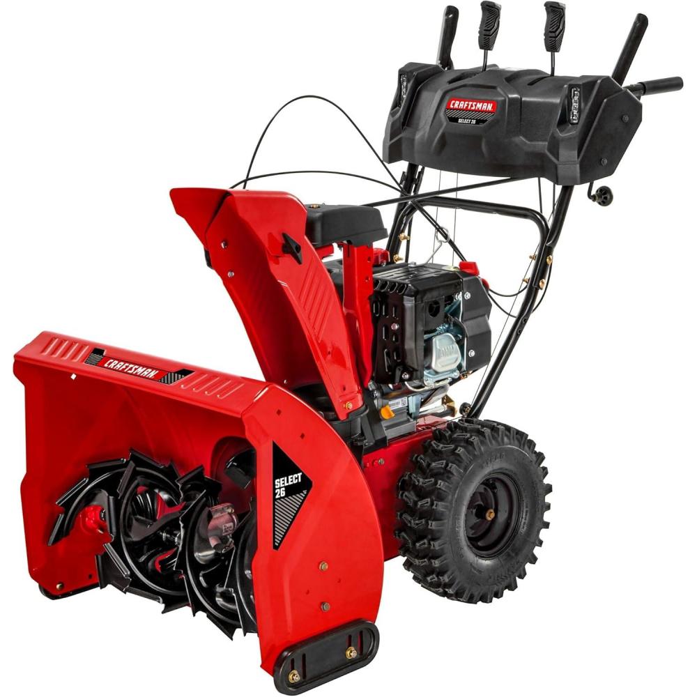 image:imageCRAFTSMAN Select 26 Gas Powered Snow Blower TwoStage Snow Blower Gas Self Propelled with PushButton Start 243cc 4Cycle OHV Engine Dual LED Lights 31AM6C2FB93