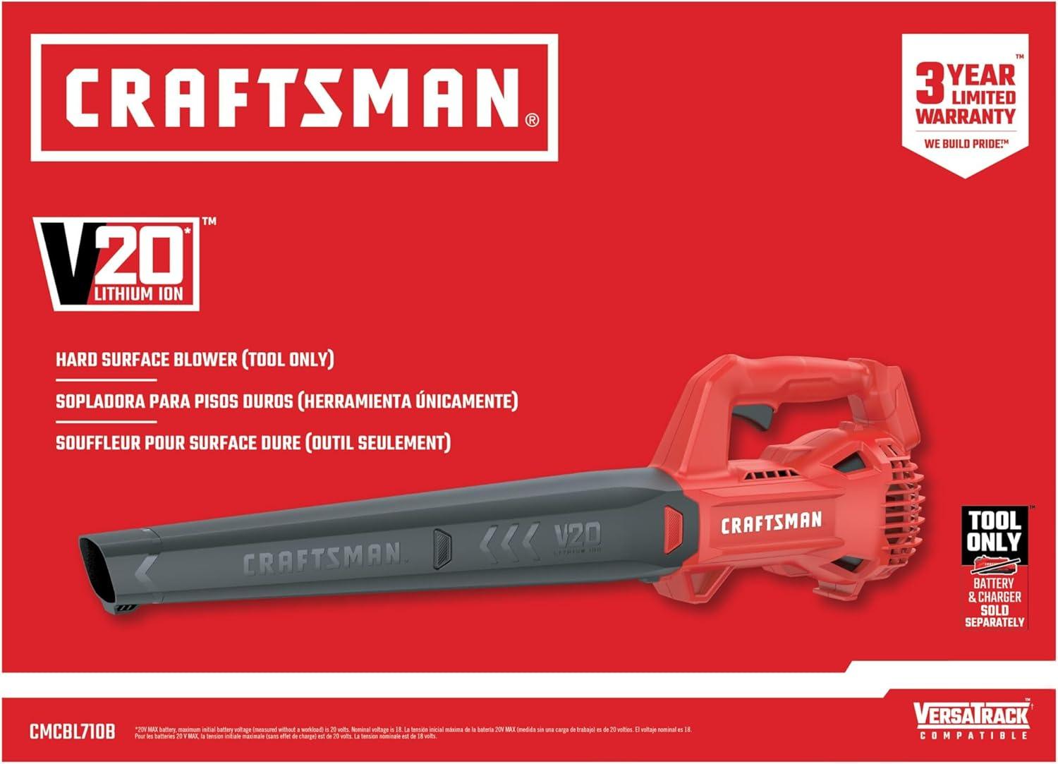 image:imageCRAFTSMAN V20 Cordless String TrimmerEdger and Leaf Blower Combo with 40 Ah Battery and Charger Wide Cut Weedwacker 90 MPH Blower Lightweight CMCK279M1Tool Only