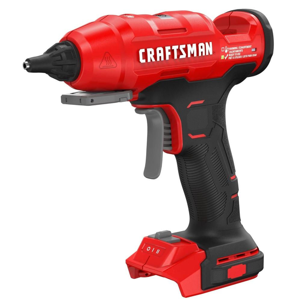 image:imageCRAFTSMAN V20 Hot Glue Gun Full Size Cordless Glue Gun and Sticks Set with LED Light Interchangeable Nozzles and Wrench Retractable Dip Tray Fast Preheat Long Runtime Tool Only CMGL200B