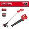 CRAFTSMAN V20 Cordless String Trimmer/Edger and Leaf Blower Combo with 4.0 Ah Battery and Charger, Wide Cut Weedwacker, 90 MPH Blower, Lightweight (CMCK279M1)(Blower + Trimmer Combo Kit)