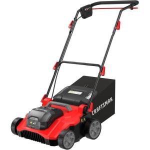 CRAFTSMAN 2 X V20 Brushless RP Lawn Dethatcher and Scarifier, Cordless, 14 in Deck, Up to 45 Min of Runtime, 50L Removable Collection Bag, Tool Only (CMCOE210B)