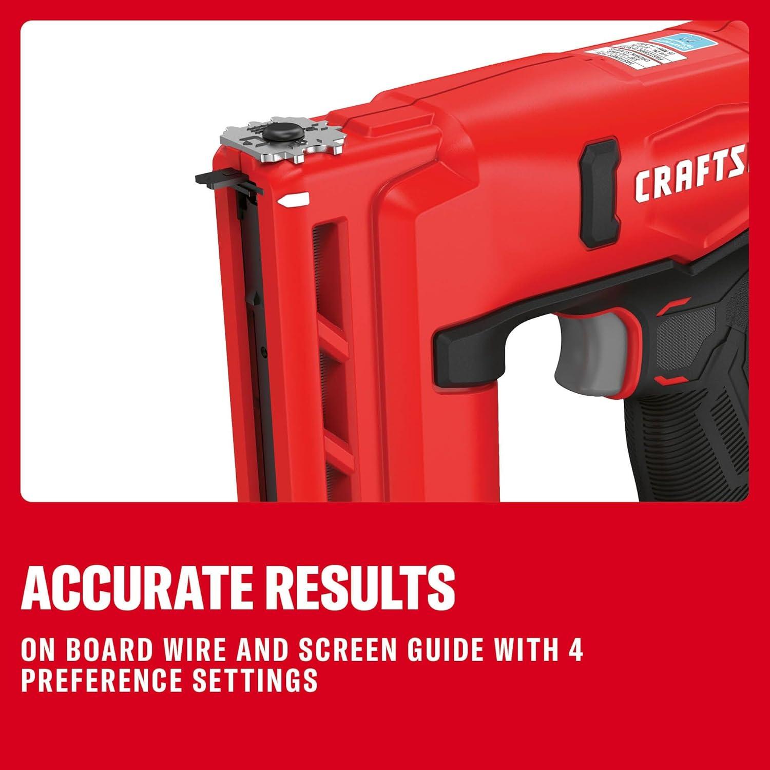 image:imageCRAFTSMAN V20 Staple Gun 38 in Wide Crown Stapler Cordless Staple Gun Battery Powered Tool Only CMCN410B