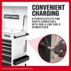 CRAFTSMAN Full Bank Utility Cart, Rolling Cart with Six Soft-Close Drawers, 37 x 21 x 41 Inch, Power Outlets, Side Tray, Heavy Duty Casters Rolling Tool Chest, White (CMSTUC06WB)