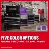 CRAFTSMAN Full Bank Utility Cart on Wheels, 37 x 21 x 41 Inch, Six Soft-Close Drawers, Power Outlets, Side Tray, Rolling Tool Box, Purple (CMSTUC06PB)
