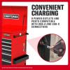 CRAFTSMAN Rolling Cart with Drawers, Full Bank Utility Cart, Six Soft-Close Drawers Tool Chest, Power Outlets, Side Tray, Heavy Duty Casters, 37 x 21 x 41 Inch, Red (CMSTUC06RB)