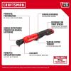 CRAFTSMAN V20 Cordless Ratchet Wrench, Multi-Size 3/8 Ratchet, 1/4 and 1/2 Interchangeable Anvils, LED Light, 40 ft-lbs Torque, 300 RPM, Battery Not Included (CMCF935B)