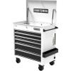 CRAFTSMAN Full Bank Utility Cart, Rolling Cart with Six Soft-Close Drawers, 37 x 21 x 41 Inch, Power Outlets, Side Tray, Heavy Duty Casters Rolling Tool Chest, White (CMSTUC06WB)
