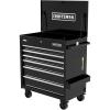 CRAFTSMAN Tool Chest with Wheels, Full Bank Utility Cart, Six Soft-Close Drawers, Power Outlets, Side Tray, Storage Cart, Heavy Duty Casters, 37 x 21 x 41 Inch, Black (CMSTUC06BK)