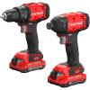 CRAFTSMAN V20 Cordless Drill Driver and Impact Driver, Includes 2 x 2Ah Lithium Ion Battery and Charger, 1700 RPM 1/2 In. Electric Drill, 1800 Torque 1/4 Impact Screwdriver, (CMCK201D2)