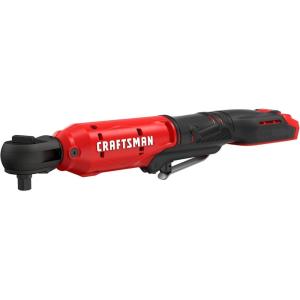 CRAFTSMAN V20 Cordless Ratchet Wrench, Multi-Size 3/8 Ratchet, 1/4 and 1/2 Interchangeable Anvils, LED Light, 40 ft-lbs Torque, 300 RPM, Battery Not Included (CMCF935B)