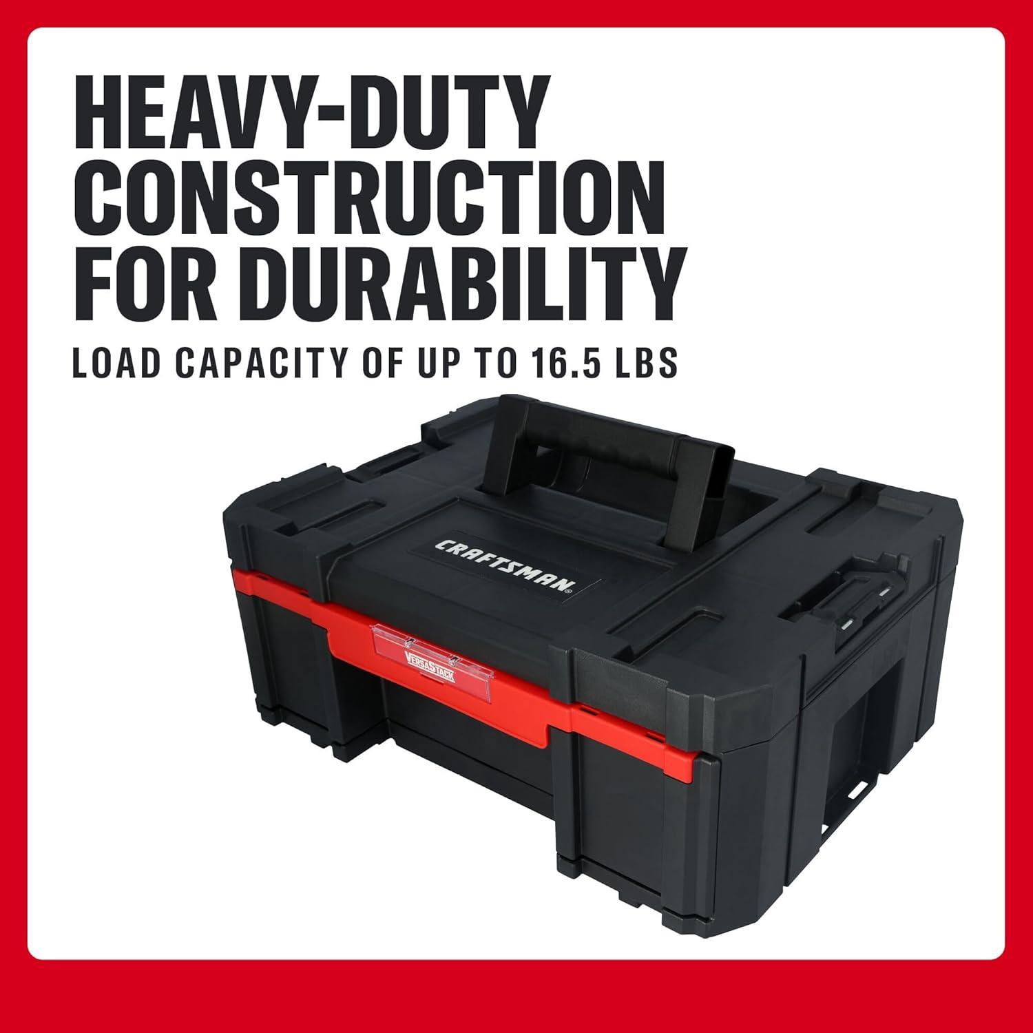 Tool Boxes Container Load CRAFTSMAN VERSASTACK Tool Box, 16.9 In. Single Deep Drawer Plastic Tool ...