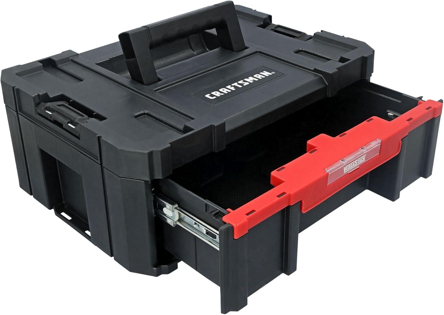 Tool Boxes Container Load CRAFTSMAN VERSASTACK Tool Box, 16.9 In. Single Deep Drawer Plastic Tool ...